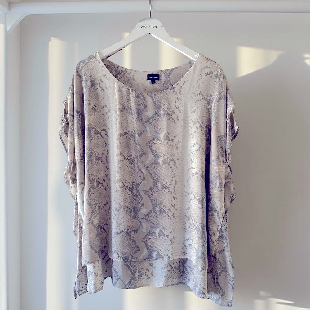 Buckle Snake Print Chiffon Blouse